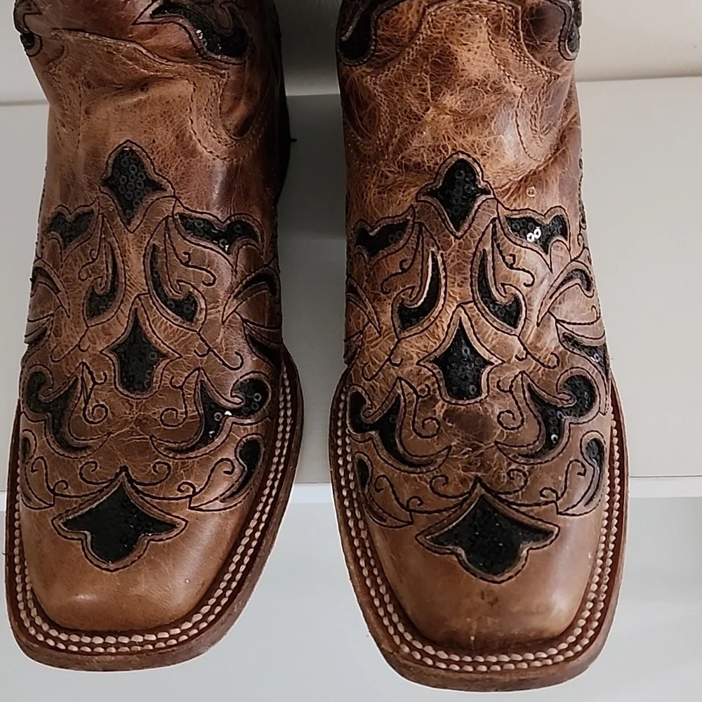 Corral Brown Embroidered Western Boots - Picture 3 of 7